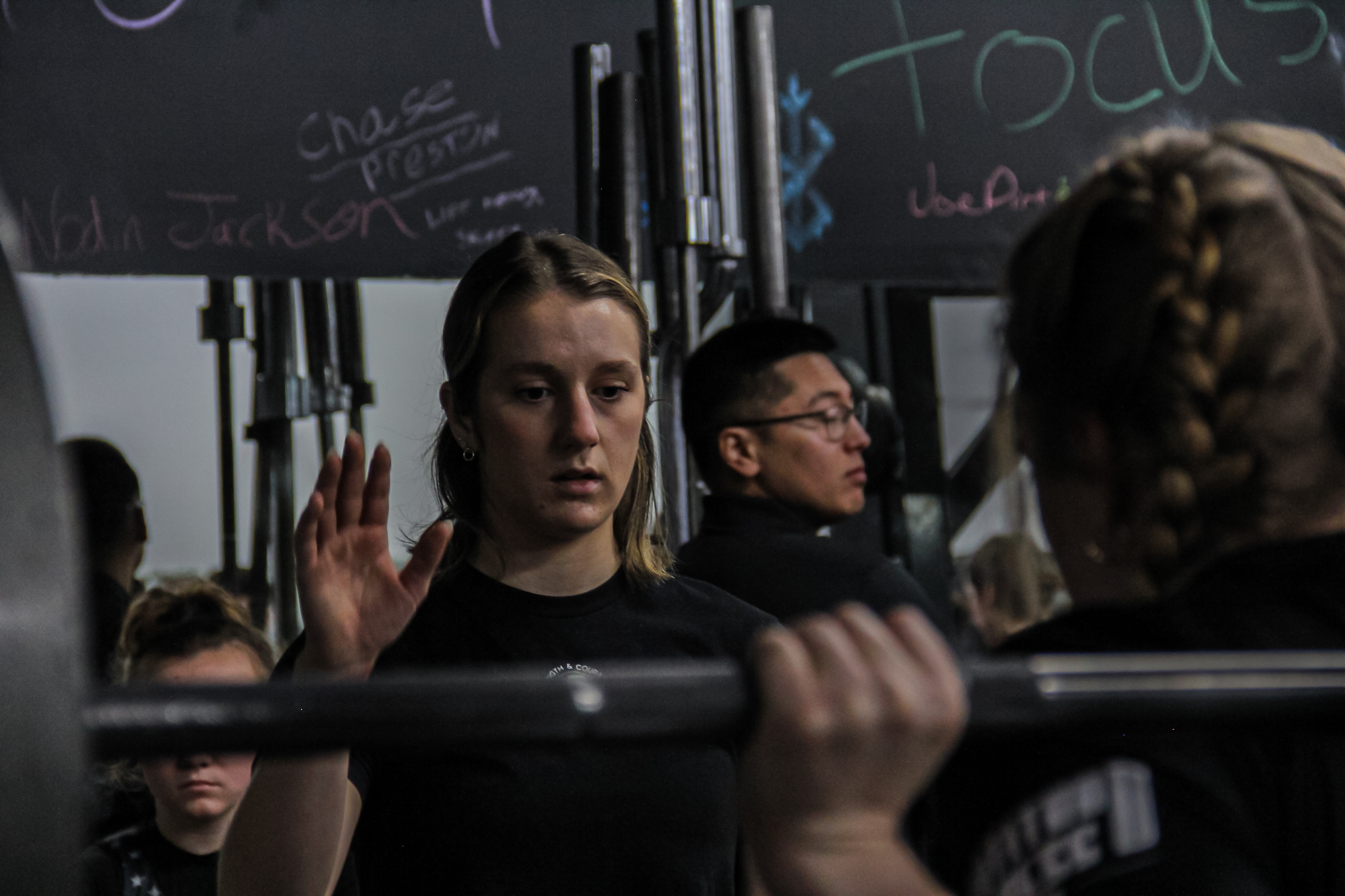 Julianna King coaching a CrossFit competition
