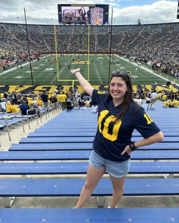 Kylie Lison at a U-M football game
