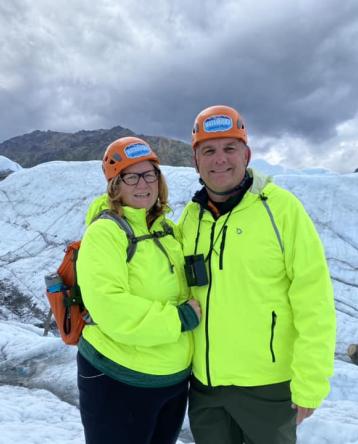 Alicia Schuster in Alaska with her husband, Joe