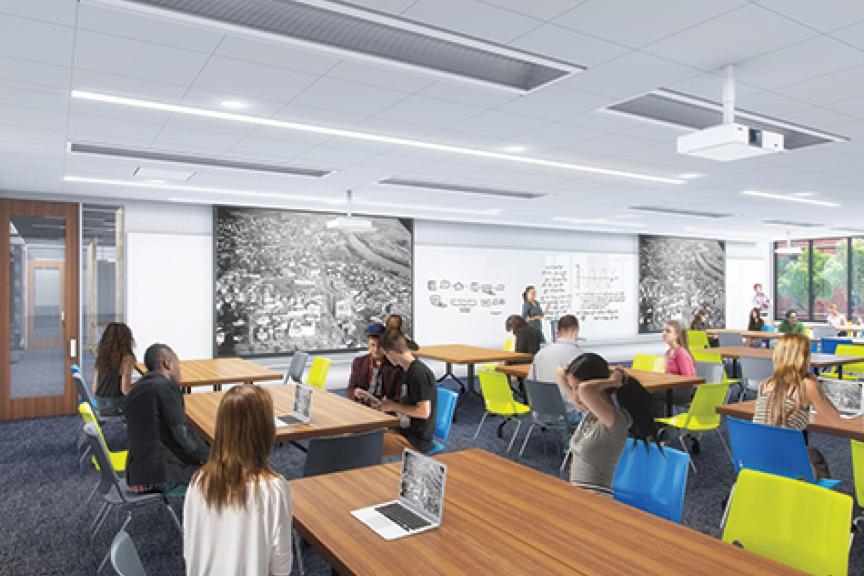 Conceptual art of new classroom in the Krause building