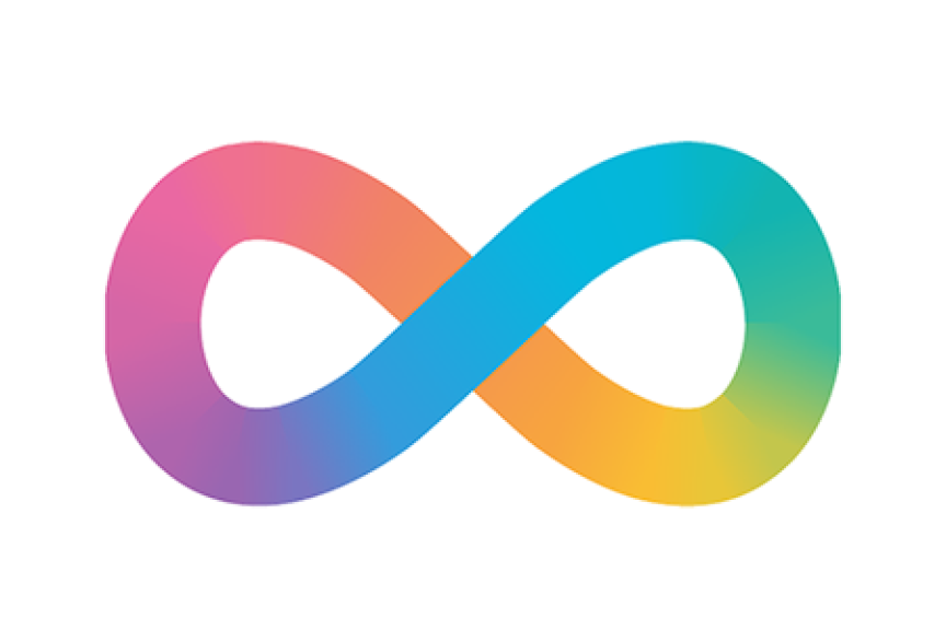 infinity symbol in rainbow colors