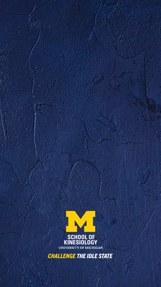 Blue phone wallpaper with Kinesiology logo