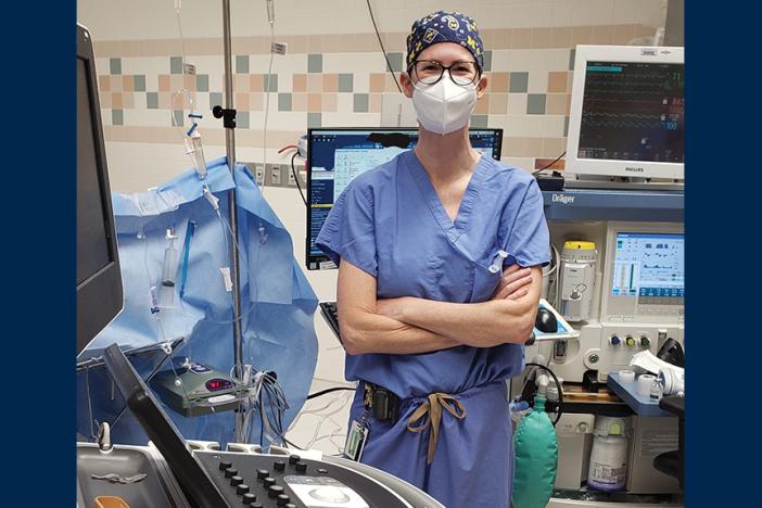 Darlene Recker standing in an operating room